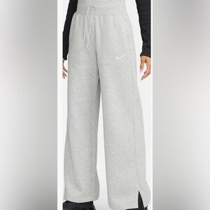 Nike Women's Gray Wide-Leg Pants Sportswear Phoenix Fleece